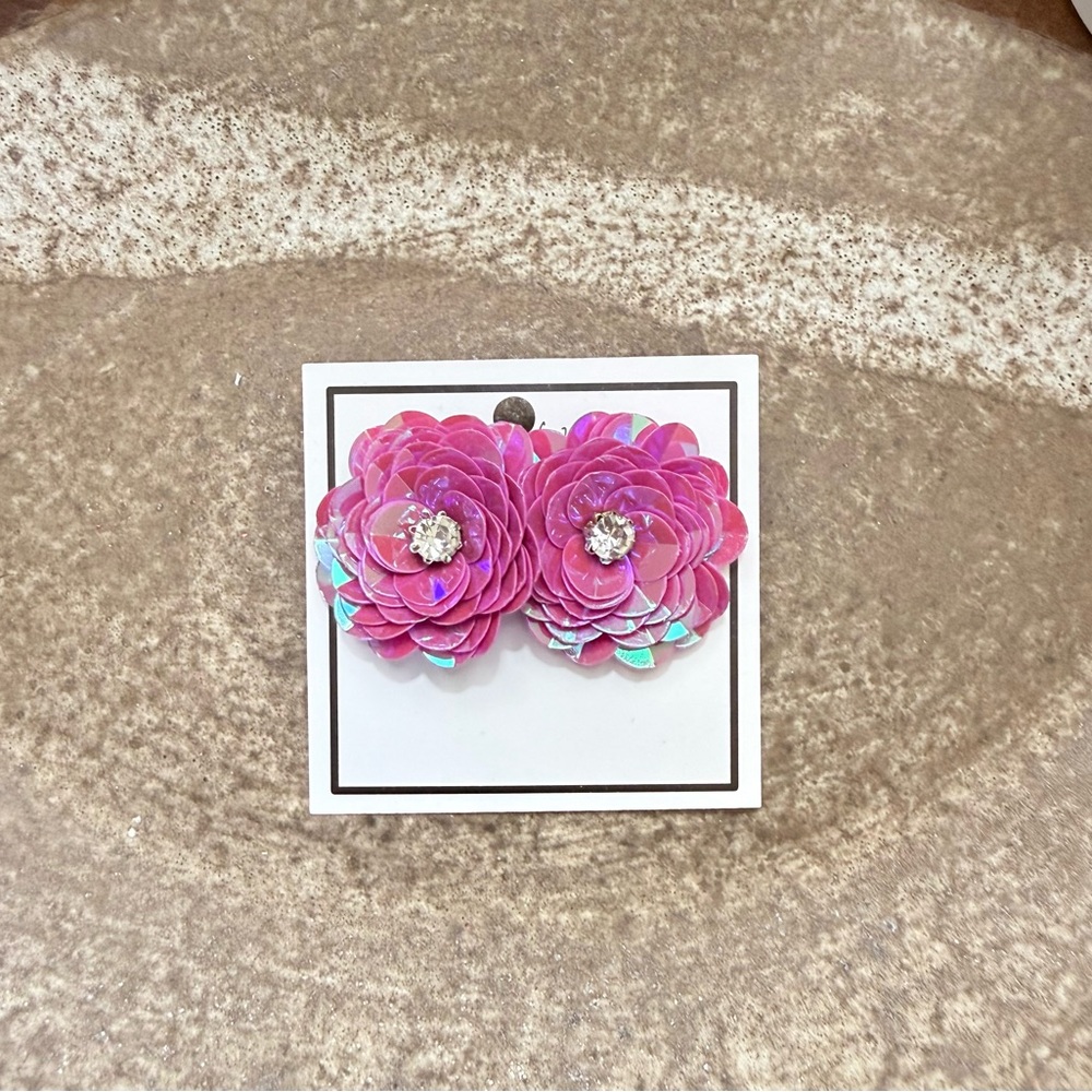 Pink Floral Earrings